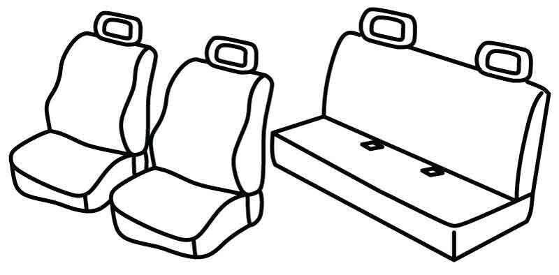 Set coprisedili Superior - Grigio/Nero - compatibile per Fiat Panda (09/03>01/12) - Fiat Panda Classic (02/12>12/12)