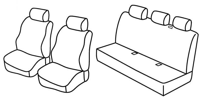 Set coprisedili Superior - Nero/Blu - compatibile per Fiat Punto 5p (09/99>04/03) fino al 2001
