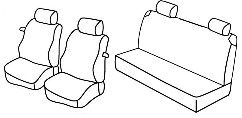 Set coprisedili Superior - Nero/Grigio - compatibile per Fiat Punto 3p (09/99>08/09) dal 2001