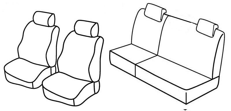 Set coprisedili Superior - Nero/Grigio - compatibile per Fiat Punto 5p (09/99>08/09) dal 2001