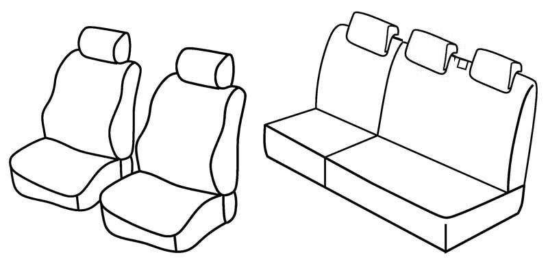 Set coprisedili Superior - Nero/Rosso - compatibile per Fiat Punto 5p (09/99>08/09) dal 2001