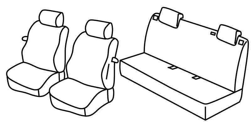 Set coprisedili Superior - Grigio/Nero - compatibile per Fiat Grande Punto 3p (09/05>04/12) - Fiat Punto 3p (01/12>08/18) - Fiat Punto Evo 3p (10/09>04/12)