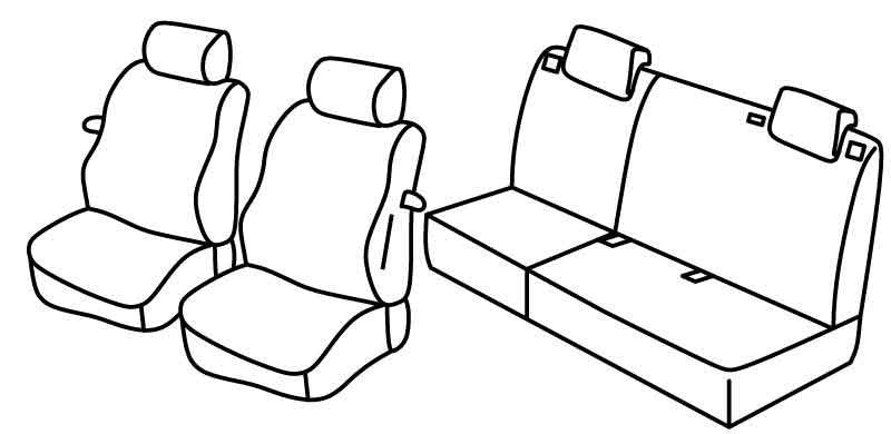Set coprisedili Superior - Grigio/Nero - compatibile per Fiat Grande Punto 3p (09/05>04/12) - Fiat Punto 3p (01/12>08/18) - Fiat Punto Evo 3p (10/09>04/12)