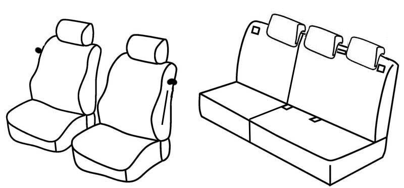 Set coprisedili Superior - Grigio/Nero - compatibile per Fiat Grande Punto 3p (09/05>04/12) - Fiat Punto 3p (01/12>08/18)