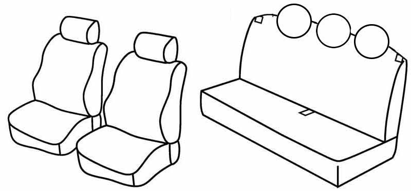 Set coprisedili Superior - Grigio/Nero - compatibile per Fiat Panda (02/12>05/24)