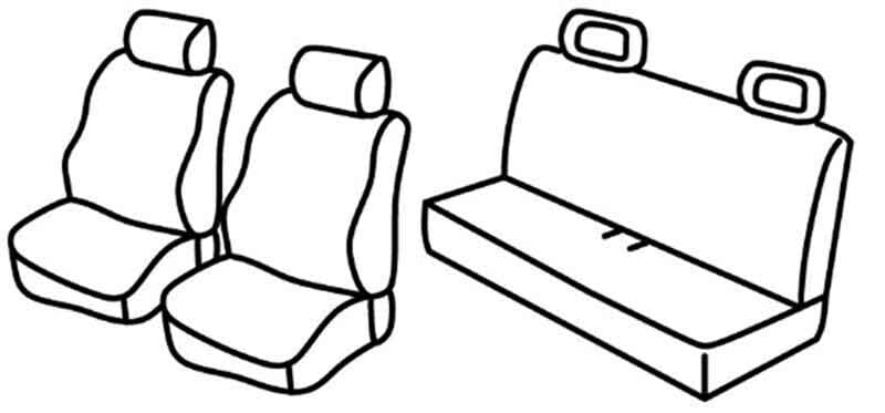 Set coprisedili Superior - Nero/Grigio - compatibile per Fiat Panda (09/03>01/12) Dynamic