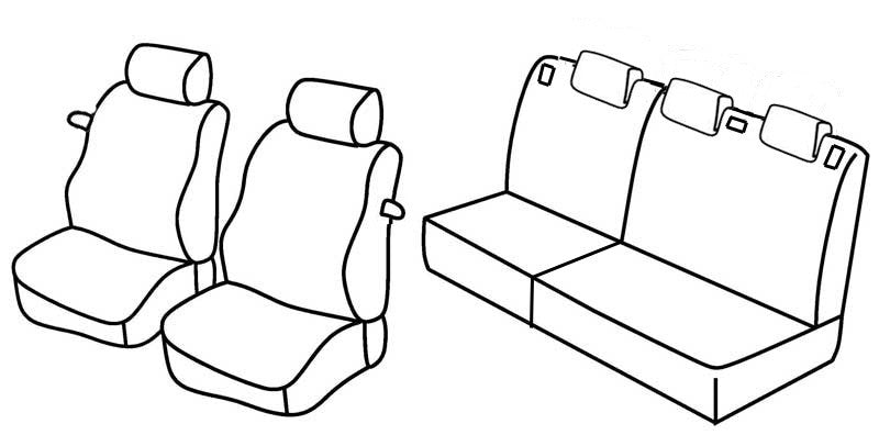 Set coprisedili Superior - Nero/Blu - compatibile per Ford Fiesta 3p (11/02>08/08)
