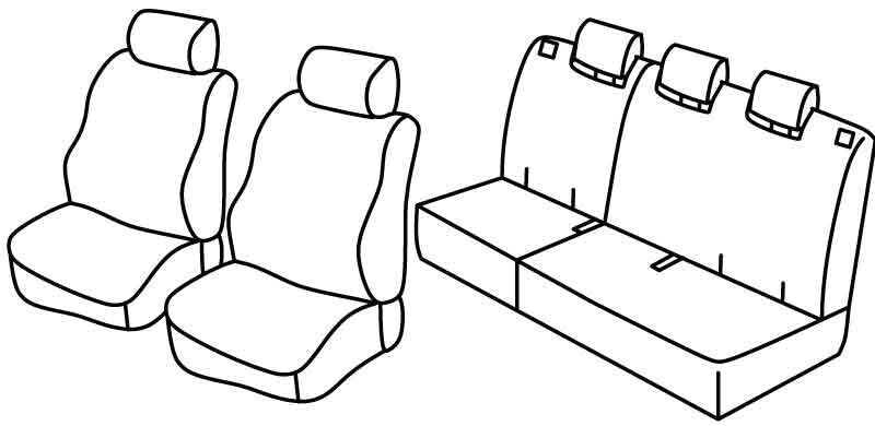 Set coprisedili Superior - Grigio/Nero - compatibile per Honda Jazz (02/11>08/15)