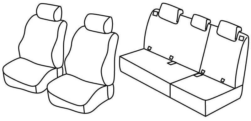 Set coprisedili Superior - Grigio/Nero - compatibile per Kia Picanto (04/04>04/11)