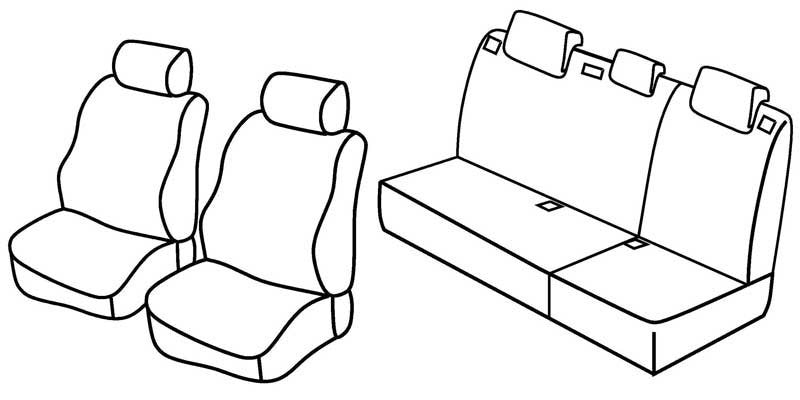 Set coprisedili Superior - Nero/Blu - compatibile per Kia Picanto 5p (05/11>05/17)