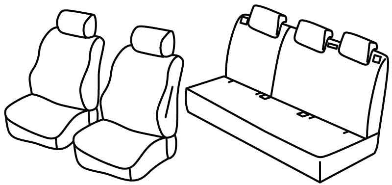 Set coprisedili Superior - Nero/Rosso - compatibile per Kia Picanto 5p (06/17>)