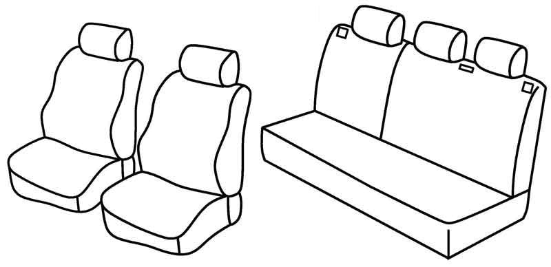 Set coprisedili Superior - Nero/Rosso - compatibile per Opel Corsa C 5p (10/00>08/06)