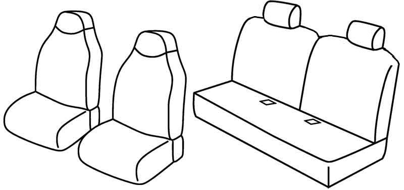 Set coprisedili Superior - Nero/Rosso - compatibile per Citroen C1 3p (05/05>02/12) - Citroen C1 5p (05/05>02/12) - Peugeot 107 3p (07/05>02/12) - Peugeot 107 5p (07/05>02/12) - Toyota Aygo 3p (09/05>02/12) - Toyota Aygo 5p (09/05>02/12)