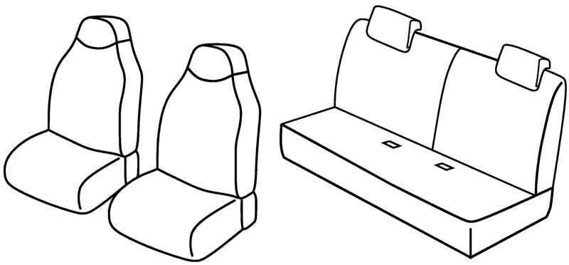 Set coprisedili Superior - Nero/Rosso - compatibile per Citroen C1 3p (03/12>05/14) - Citroen C1 5p (03/12>05/14) - Peugeot 107 3p (03/12>12/14) - Peugeot 107 5p (03/12>12/14) - Toyota Aygo 3p (03/12>05/14) - Toyota Aygo 5p (03/12>05/14)