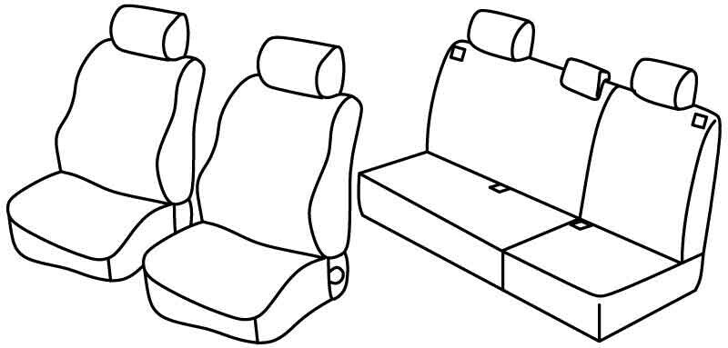 Set coprisedili Superior - Grigio/Nero - compatibile per Renault Clio II 3p (03/98>09/05)