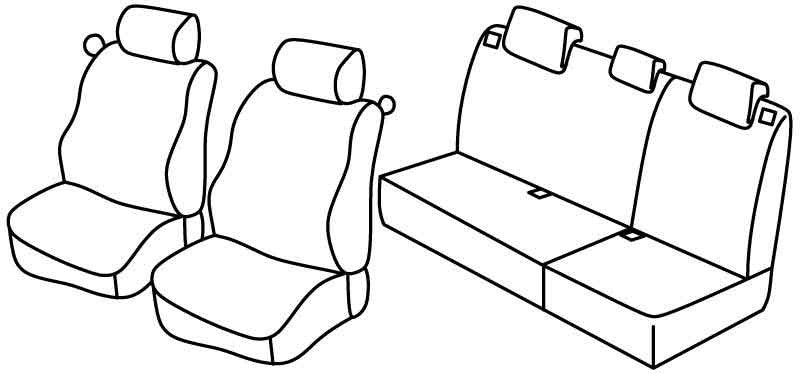 Set coprisedili Superior - Nero/Grigio - compatibile per Renault Clio II Storia (10/05>12/10)