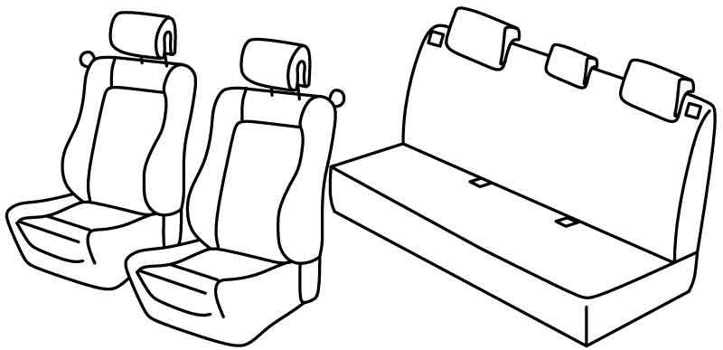Set coprisedili Superior - Nero/Rosso - compatibile per Renault Clio II 3p (03/98>09/05) dal 6/2001, Community, Dinamique