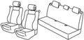 Set coprisedili Superior - Nero/Rosso - compatibile per Renault Clio II 3p (03/98>09/05) dal 6/2001, Community, Dinamique
