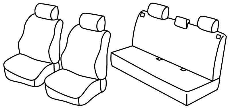 Set coprisedili Superior - Grigio/Nero - compatibile per Renault Clio II 5p (03/98>09/05)