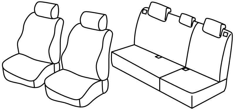 Set coprisedili Superior - Nero/Rosso - compatibile per Renault Clio II Storia (10/05>12/10)