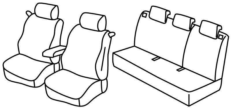 Set coprisedili Superior - Nero/Grigio - compatibile per Renault Clio III 3p (10/05>01/13)