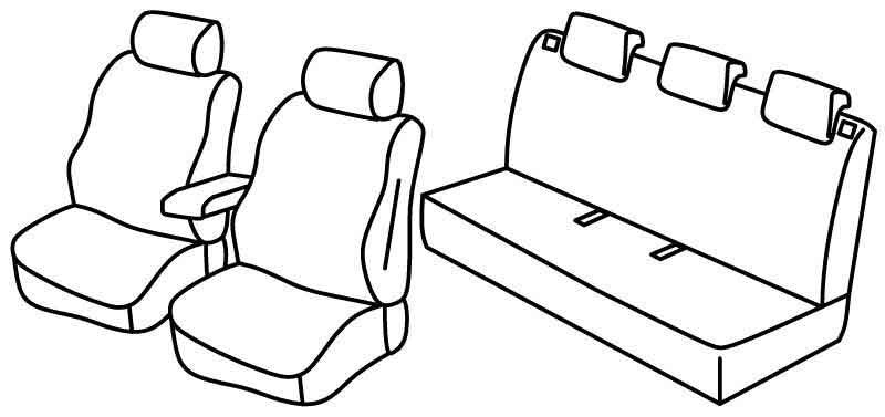 Set coprisedili Superior - Grigio/Nero - compatibile per Renault Clio III 5p (10/05>01/13)