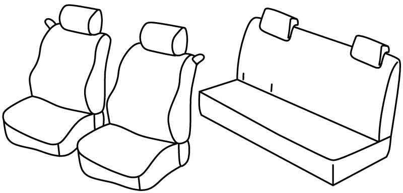 Set coprisedili Superior - Beige - compatibile per Renault Twingo (06/07>08/14) fino al 9/2011, Access, Expression