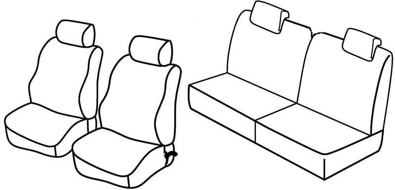 Set coprisedili Superior - Nocciola - compatibile per Renault Twingo (06/07>08/14) dal 10/2011