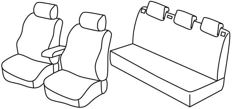Set coprisedili Superior - Nero/Grigio - compatibile per Skoda Fabia 5p (05/07>01/15) dal 2010