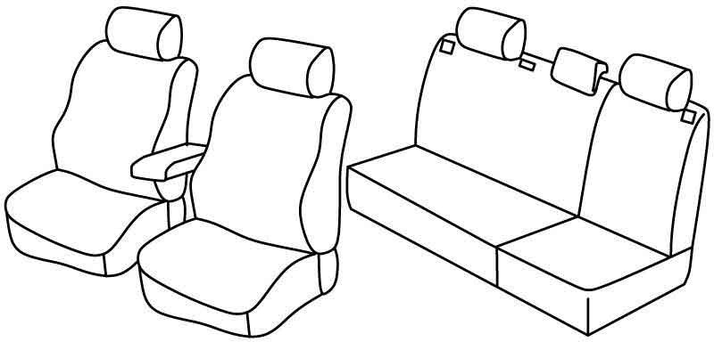 Set coprisedili Superior - Nero/Rosso - compatibile per Skoda Fabia 5p (05/07>01/15)