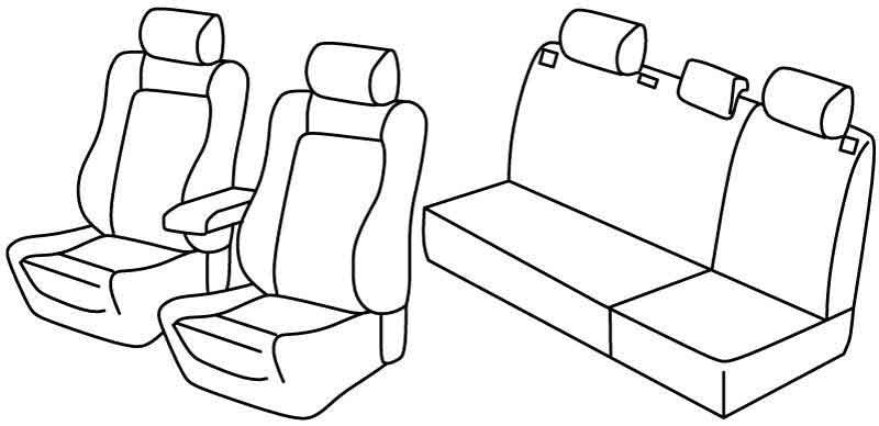 Set coprisedili Superior - Nero/Rosso - compatibile per Skoda Fabia 5p (05/07>01/15)