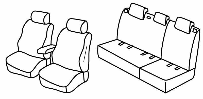 Set coprisedili Superior - Grigio/Nero - compatibile per Skoda Fabia Wagon (04/15>08/22)
