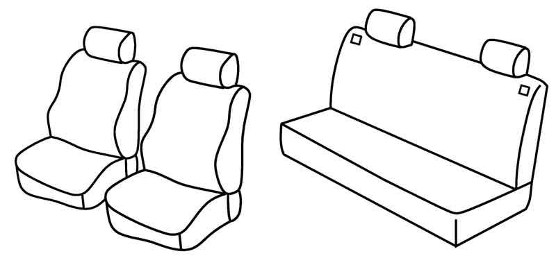 Set coprisedili Superior - Beige - compatibile per Volkswagen Polo 3p (08/94>10/01) fino al 8/1999 - Volkswagen Polo 5p (08/94>10/01) fino al 8/1999