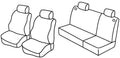 Set coprisedili Superior - Nero/Blu - compatibile per Volkswagen Polo 3p (08/94>10/01) fino al 8/1999 - Volkswagen Polo 5p (08/94>10/01) fino al 8/1999