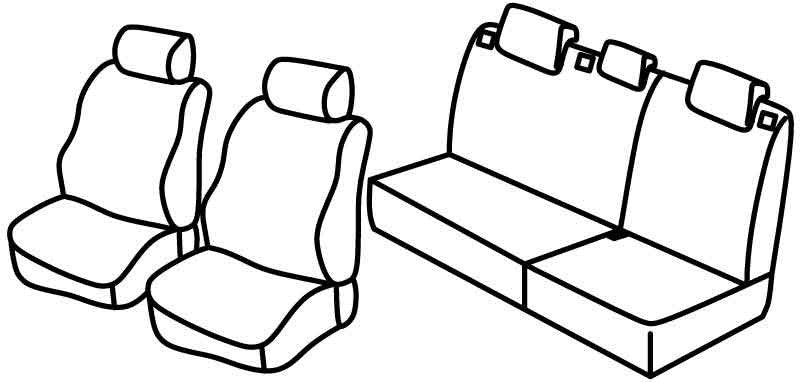 Set coprisedili Superior - Grigio/Nero - compatibile per Chevrolet Spark (02/10>09/15)