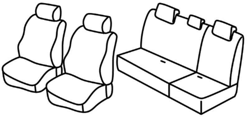Set coprisedili Superior - Nero/Blu - compatibile per Daihatsu Terios (04/06>09/13) J200