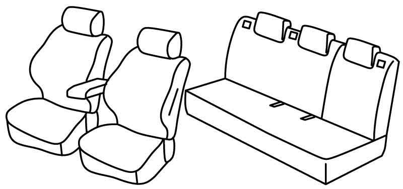 Set coprisedili Superior - Grigio/Nero - compatibile per Audi A1 Sportback (02/12>01/15) Attraction