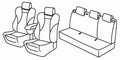 Set coprisedili Superior - Nero/Rosso - compatibile per Audi A1 Sportback (02/12>01/15)