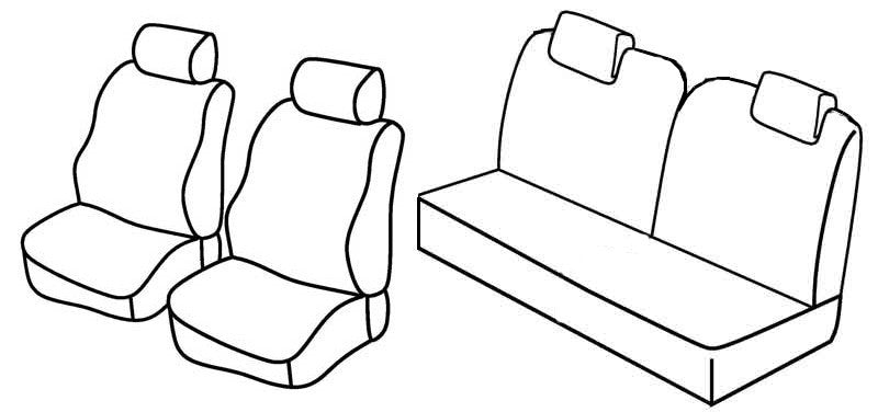 Set coprisedili Superior - Nero/Rosso - compatibile per Citroen C2 (10/03>03/10) Tonic