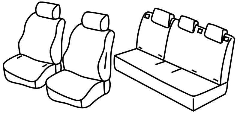 Set coprisedili Superior - Grigio/Nero - compatibile per Citroen C3 (11/16>06/24) Feel, Pure tech