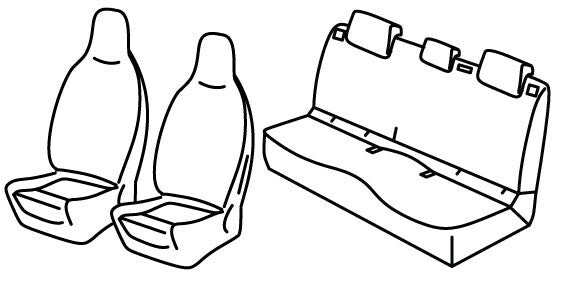 Set coprisedili Superior - Nero/Rosso - compatibile per Citroen C3 (07/24>) Hybrid