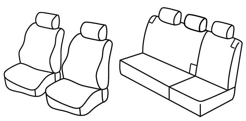 Set coprisedili Superior - Nero/Blu - compatibile per Fiat Brava (10/95>12/03)