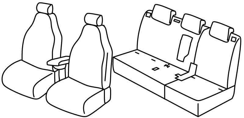 Set coprisedili Superior - Nocciola - compatibile per Fiat 500L Cross (06/17>12/22) - Fiat 500L Trekking (11/13>05/17)