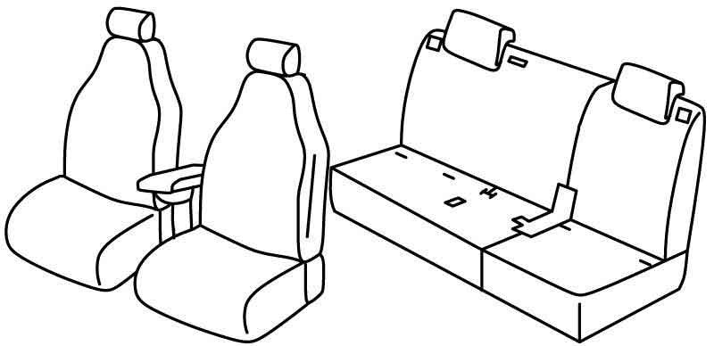 Set coprisedili Superior - Nero/Grigio - compatibile per Fiat 500L Cross (06/17>12/22) - Fiat 500L Trekking (11/13>05/17)
