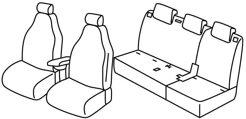 Set coprisedili Superior - Nocciola - compatibile per Fiat 500L Cross (06/17>12/22) - Fiat 500L Trekking (11/13>05/17)