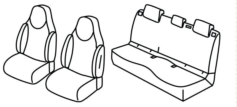 Set coprisedili Superior - Nero/Blu - compatibile per Fiat Grande Panda (04/25>) Hybrid