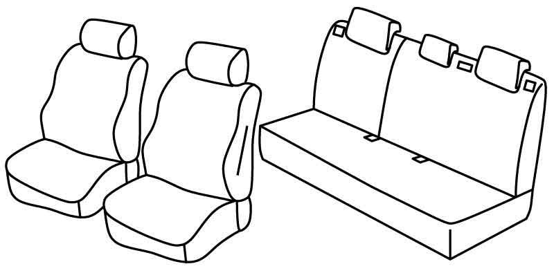 Set coprisedili Superior - Nocciola - compatibile per Ford Fiesta 5p (06/17>08/23) Trend