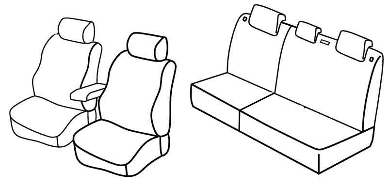 Set coprisedili Superior - Nero/Blu - compatibile per Kia Rio 5p (10/05>08/11)