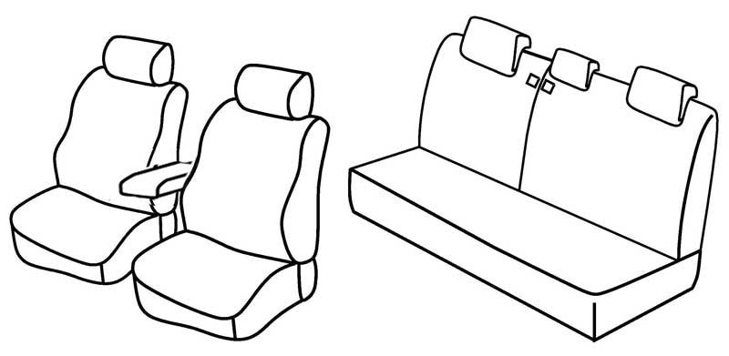 Set coprisedili Superior - Grigio/Nero - compatibile per Kia Rio 5p (10/05>08/11)
