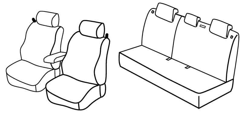 Set coprisedili Superior - Nero/Blu - compatibile per Kia Rio 3p (09/11>12/14)